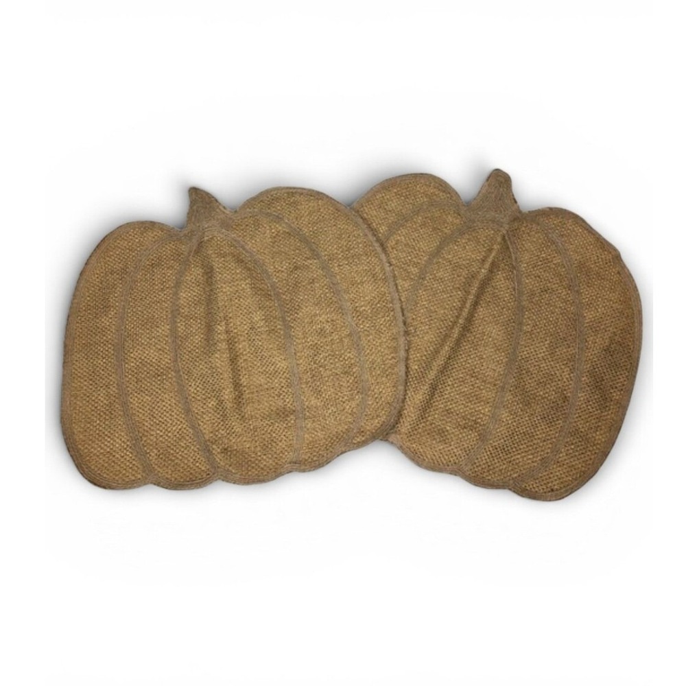 Sigrid Olsen Burlap Neutral Pumpkin Shaped Fall Placemats Set Of 2 Farmhouse